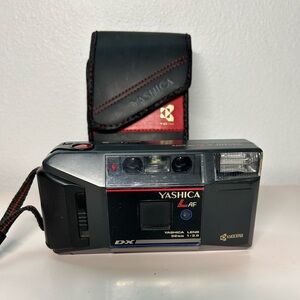 Yashica Kyocera L AF Date DX 35mm Film Camera W/Leather Pouch W/NEW BATTERY
